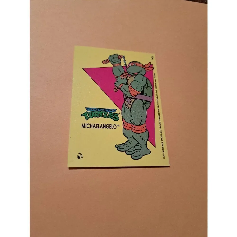 1989 Mirage Studios TMNT Trading Card Sticker #2 Teenage Mutant Ninja Turtles